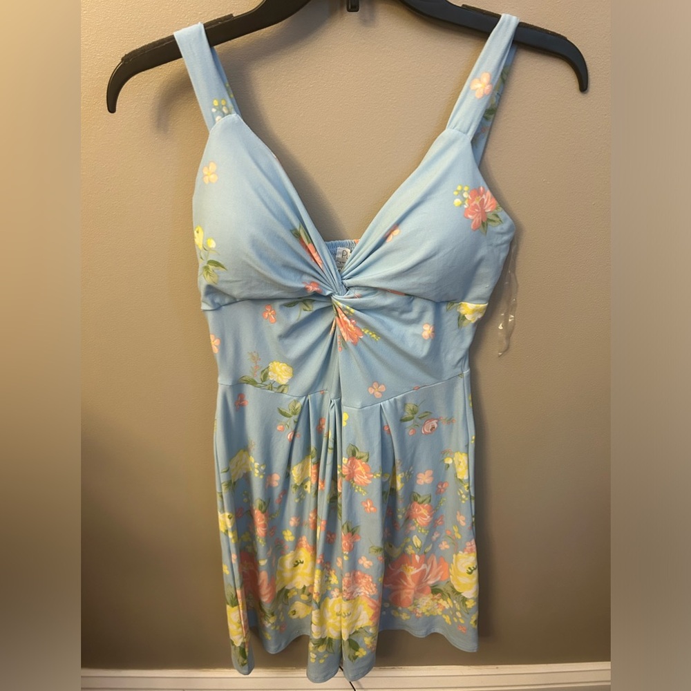 Planet Gold Womens Juniors Floral Print and Flare Dress Size M